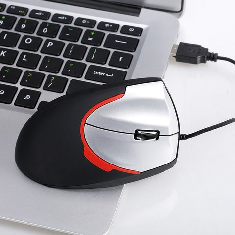 Vertical Wired Mouse Ergonomic Optical 3 Key Gaming Office Mouse for PC /Laptop Black