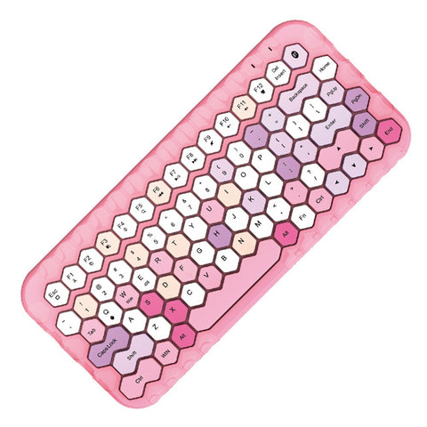 Mofii honey BT Wireless BT Keyboard Mixed Color 83 Key Mini Portable Girls Keyboard for Phone/Tablet/Laptop Pink