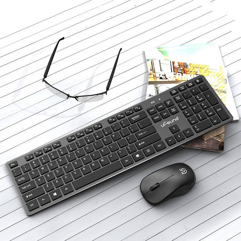 uFound R-752 Mouse and Keyboard Combo 106 keys 2.4G Transmission Keyboard + Wireless Mouse 1200DPI for Business Office Black