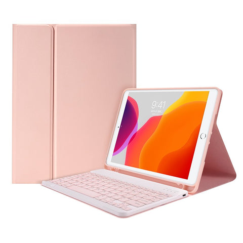 Detachable BT Keyboard Case with Elastic Pen Slot Compatible with iPad Pro11 2018/2020/ iPad air4 2020 Pink