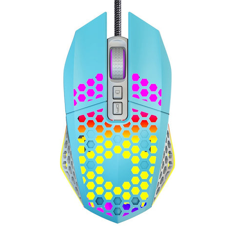 Wired RGB Backlit 8000 DPI Gaming Mouse 7 Programmable Buttons 6 Adjustable DPI Levels Back-to-desktop Button, Pink