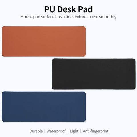 COZE PU Desk Pad Mouse Pad Durable&Wear-resisting Waterproof Fabric Light Anti-fingerprint Easy to Clean PU Material Black