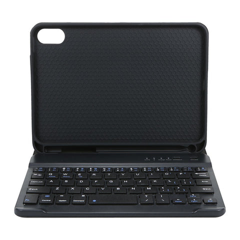Detachable BT Keyboard Protective Case Slim and Portable Stable Support with Pen Slot Compatible with iPad mini6 Black