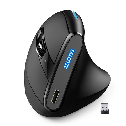 ZELOTES F-36A 2.4G Wireless Mouse Charging Blu-ray 6-button Optical mouse 3 level DPI black