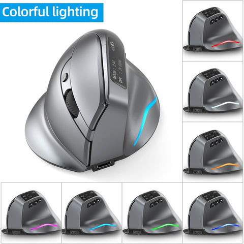 ZELOTES F-26C Rechargeable display dual-mode wireless mouse with silent 2.4GHz BT gray