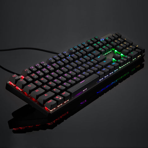 MOTOSPEED Inflictor CK104 Blue Switches Tactile Mechanical Esport Gaming Game Keyboard Wired USB Ergonomic Colorful Customized LED RGB Backlit with 104 Keys