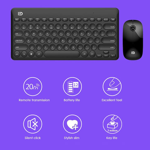 FUDE IK6620 Ultra Slim 2.4G Wireless Keyboard Mouse Set
