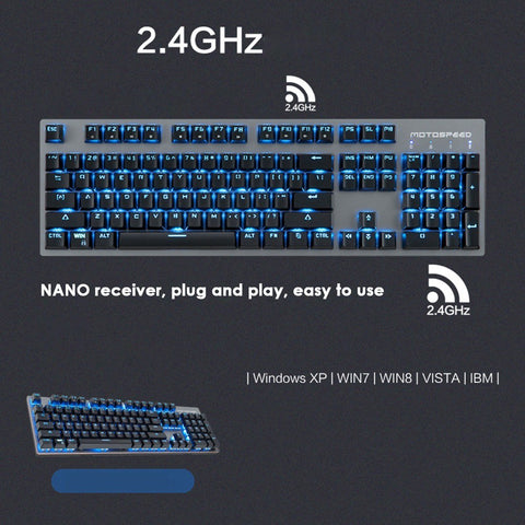 Motospeed GK89 2.4GHz Wireless / USB Wired Mechanical Keyboard