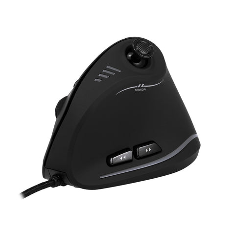 Zelotes C-18 Vertical Wired Gaming Mouse 11 Programmable Buttons Adjustable 10000DPI Laser Engine RGB Light Belt 128KB On-board Memory