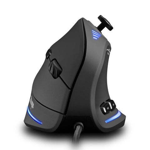 Zelotes C-18 Vertical Wired Gaming Mouse 11 Programmable Buttons Adjustable 10000DPI Laser Engine RGB Light Belt 128KB On-board Memory