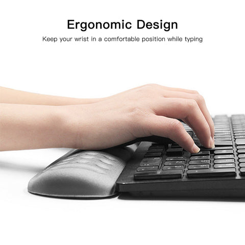 Keyboard Wrist Rest Pad Soft Memory Foam Hand Rest Support Comfortable Ergonomic Design Support Anti-Slip Rubber Base Easy Typing Gaming Mice Wrist Pain Relief for Office Computer Laptop