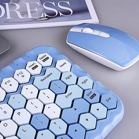 Cordless Mechanical Keyboard Mouse Round Cap Keyboard Office Desktop Keyboard and Mouse Set