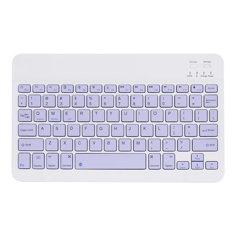 10-inch Wireless BT Keyboard Three-system Universal Colorful Rechargeable BT Keyboard Mobilephone Tablet Universal Keyboard Purple
