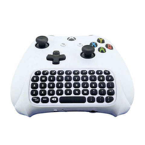 2.4G Wireless Mini Chatpad Keyboard with 3.5mm Audio Jack Chat Message Keypad Replacement for XBox One/Slim/Elit Controller White