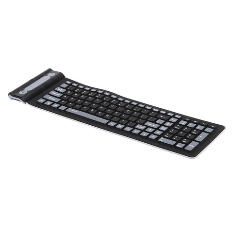 2.4G Wireless Keyboard 107 Keys Portable Folding Soft Silicone Dustproof Keyboard for Desktop Computer Laptop Plug and Play