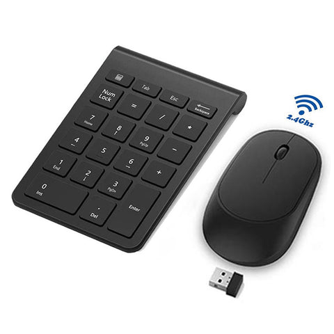2.4G Wireless Keyboard Mouse Combo Financial Accounting Office Keyboard Mouse Set 22 Keys Wireless Numeric Keyboard+Wireless Mouse