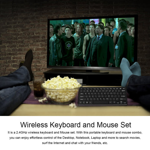 2.4GHz Ultra Thin Wireless Keyboard Mouse Combo With Protective Cover