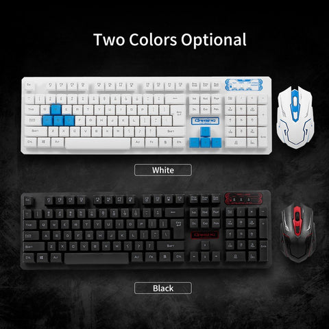 2.4G Wireless Keyboard and Optical Mouse Combo Suspended Keycap Adjustable Holder 3D Mouse for Office Work Game(Black)