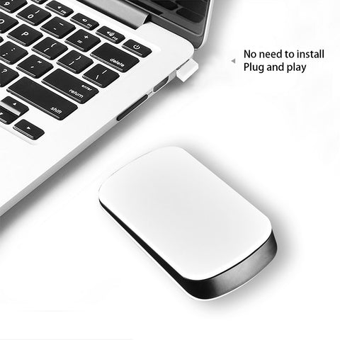 2.4G Wireless Mouse Wireless Full Touch Optical Mouse Creative mouse White