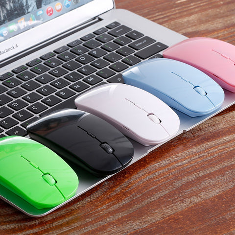 2.4G Wireless Mouse Portable Ultra-thin Mute Mouse 4 Keys Wireless Optical Mouse 1600DPI for   Desktop Computer Laptop Black