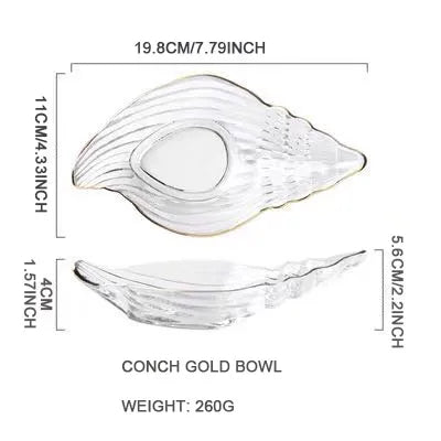 1PCS Nordic Phnom Penh Glass Fruit Plate Snack Jewelry Storage  Marine Style Salad Bowl Shell Starfish Scallop Tray Conch Bowl