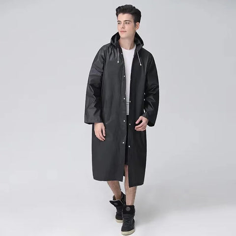 1PCS High Quality EVA Unisex Raincoat Thickened Waterproof Women Men Black Camping Waterproof Rainwear Suit