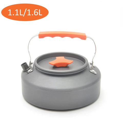 1.1/1.6L Outdoor Kettle Aluminum Alloy Pot Travel Pan Teapot Coffee Tableware Cookware for Hiking Camping Cookware Accessories
