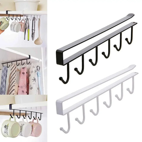 1pc hooks Iron art cabinet storage hanger multi-functional hook wardrobe sorting rack kitchen seamless nail free hook
