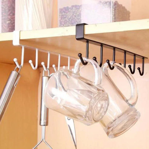 1pc hooks Iron art cabinet storage hanger multi-functional hook wardrobe sorting rack kitchen seamless nail free hook