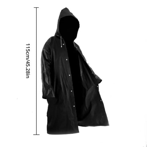 1PCS High Quality EVA Unisex Raincoat Thickened Waterproof Women Men Black Camping Waterproof Rainwear Suit